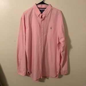 Ralph Lauren pink button up shirt XL classic fit.